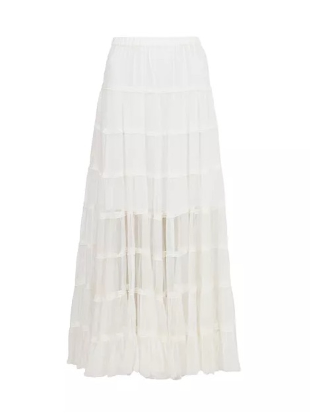 All Saints Eva Tiered Maxi Skirt Chalk White Size US 0 - Picture 2 of 13